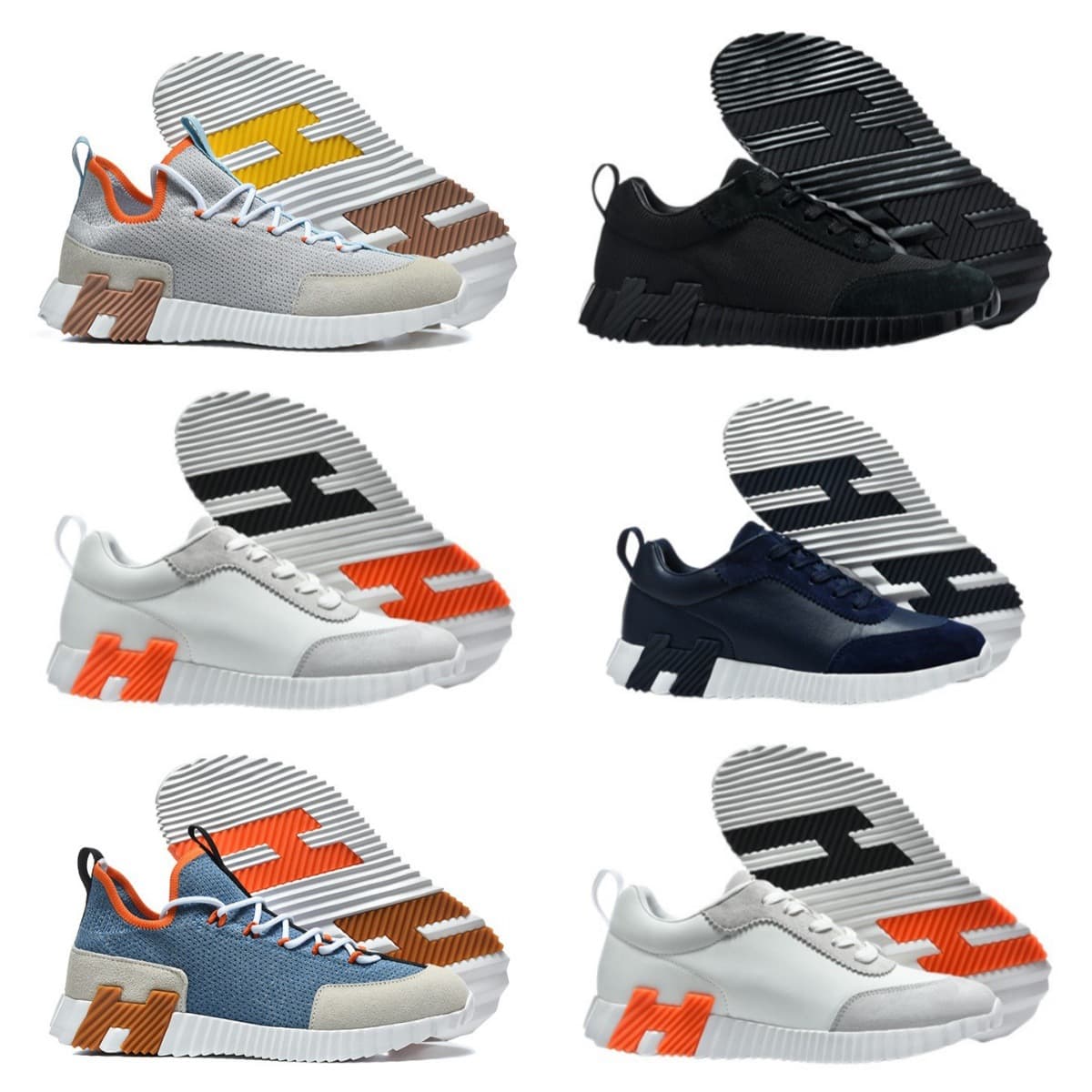 Putian Shoes Export European Station New H Brand Luxury Comfortable Casual Sports Men Shoes Breathable Lace-up Skate Shoes