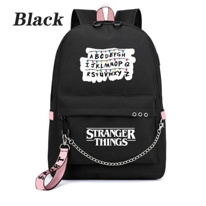 Cross-border Stranger Things Backpack with USB Charging, Student School Bag, Export Backpack