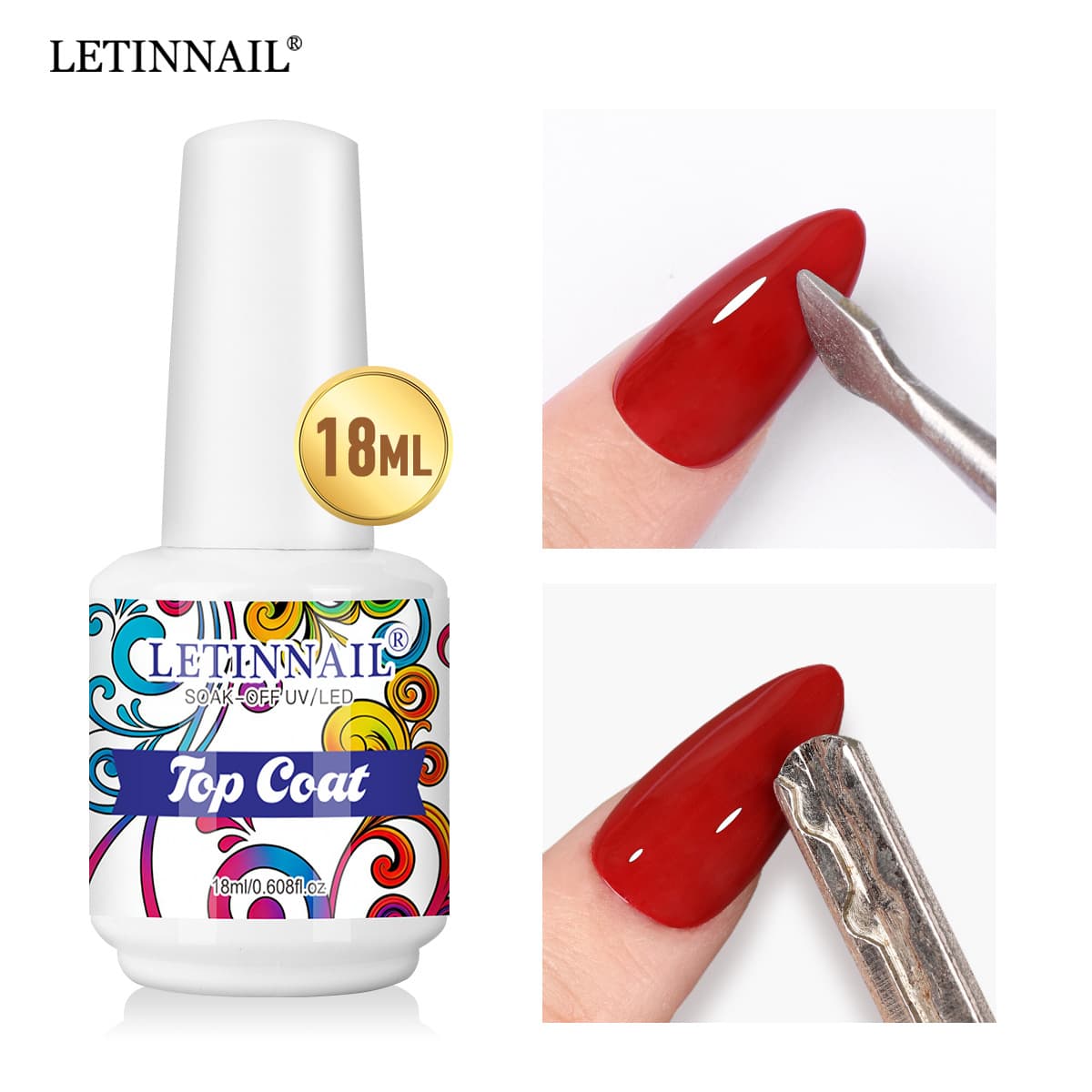 Gel Polish No-Wipe Top Coat Removable Base Gel Nail Art Basic Gel Soak-Off LED
