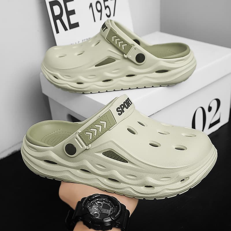 Men's Crocs Summer New Style Sandals, EVA Thick Sole Heightening Outdoor Wear Trendy Slippers