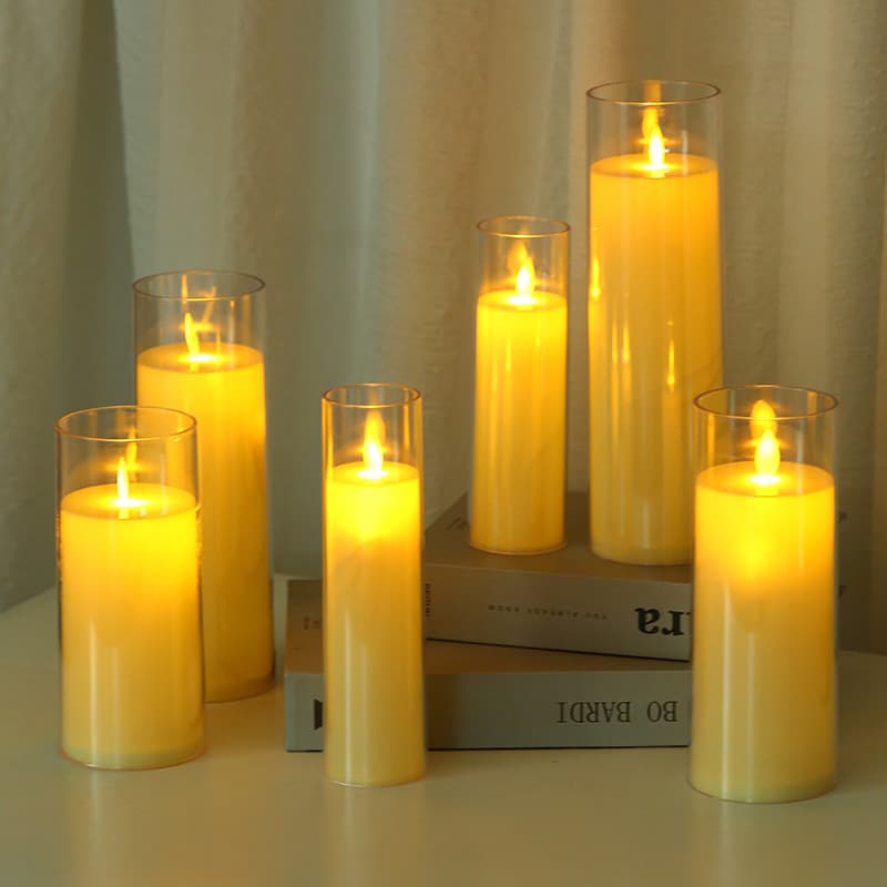 Acrylic Cup Glass Digital Candle Birthday Party Candle Light Romantic Atmosphere Light Christmas Halloween Candle