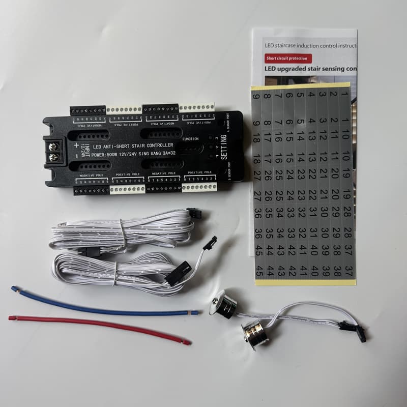 New Smart Human Body Induction Staircase Light 32-Step Sequential Light Strip Step Anti-Short Circuit Controller