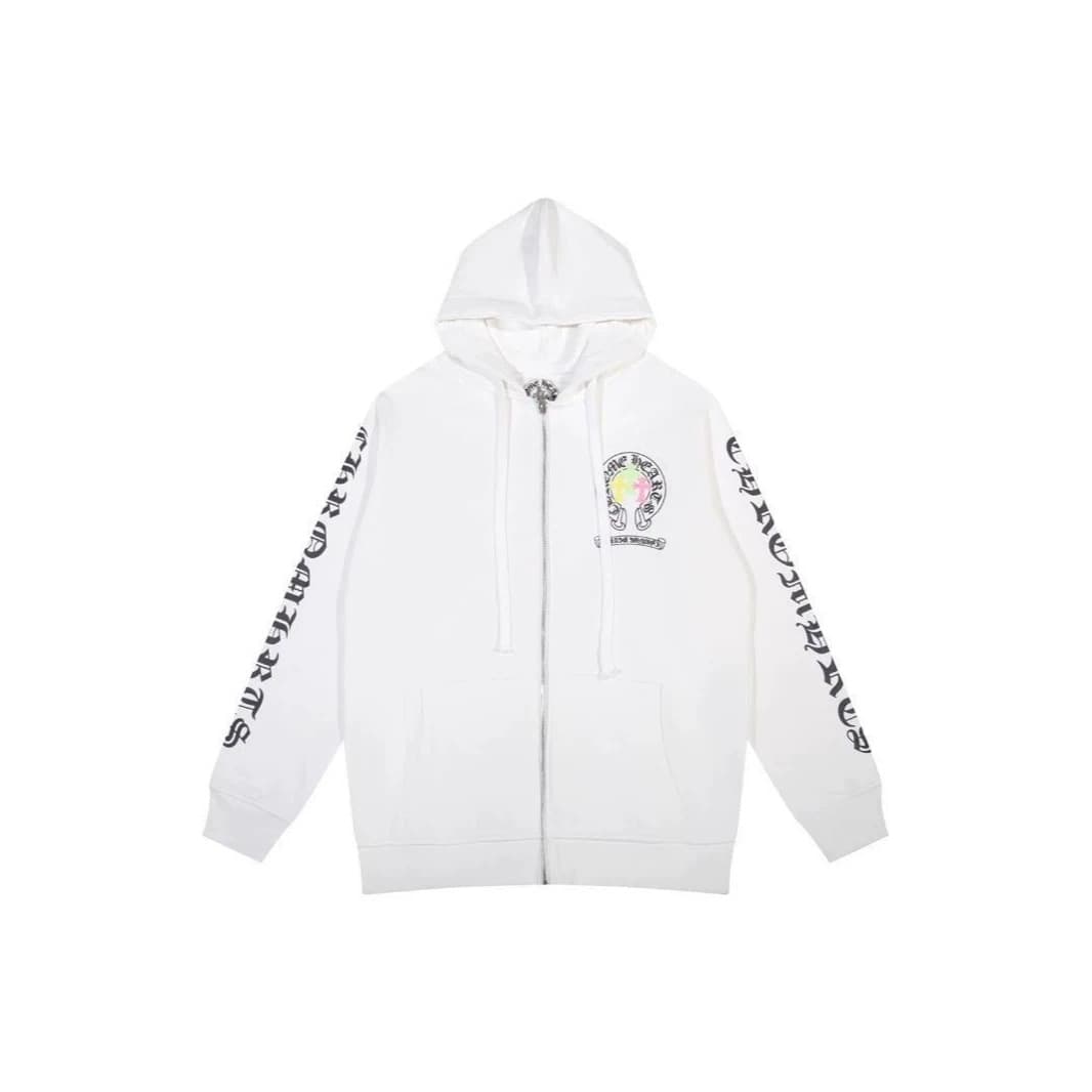 Cross-Border Correct Version 26SS Export Street Brand CH Terry Unisex Zip-Up Hoodie In Stock