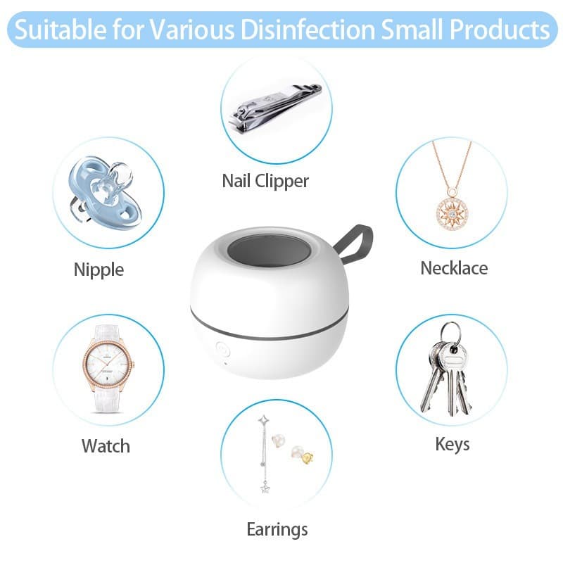 2025 New Portable Sterilization Box with 2 Pacifiers, Dental Retainer, UVC Ultraviolet Denture Sterilizer