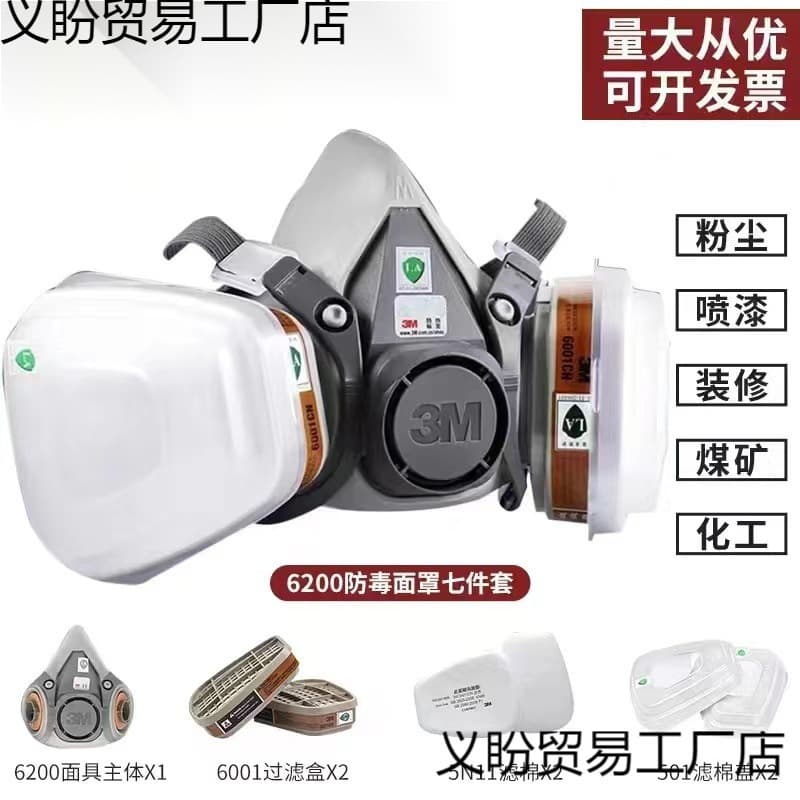 Spray-painted gas masks for pesticide application, respiratory protection masks for industrial chemical gas and dust prevention.
