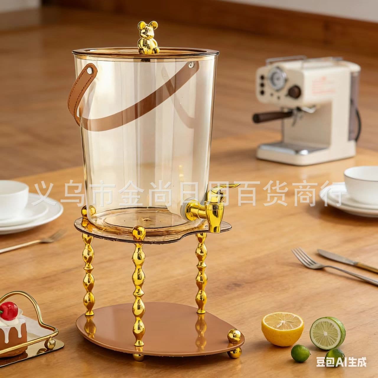 Transparent Cold Water Pitcher with Faucet, Fruit Tea Jug, Juice Beverage Dispenser, Large Capacity Household Drink Container
