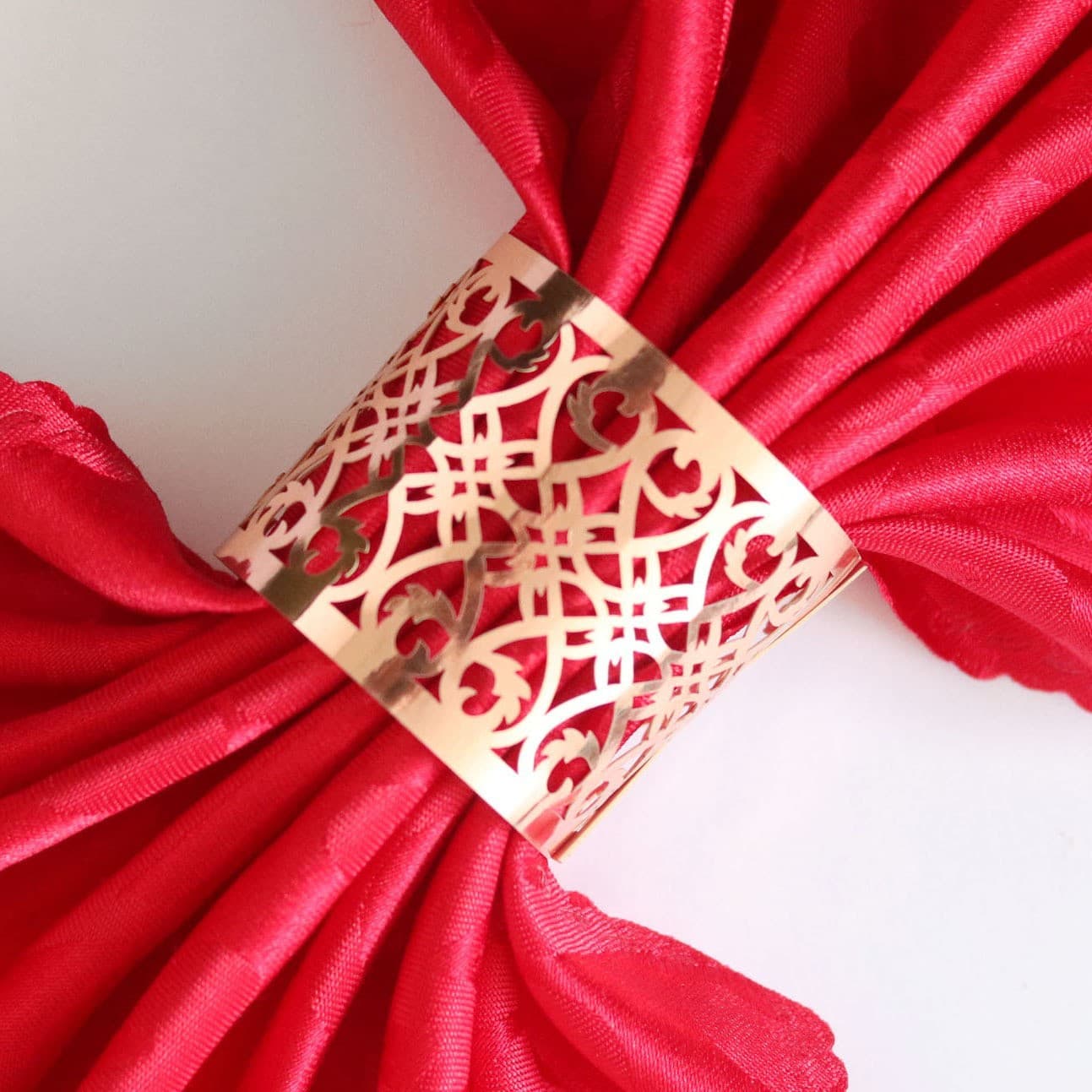 Hotel tissue holder Western napkin buckle napkin ring laser hollow napkin ring rose gold lace ready stock wholesale