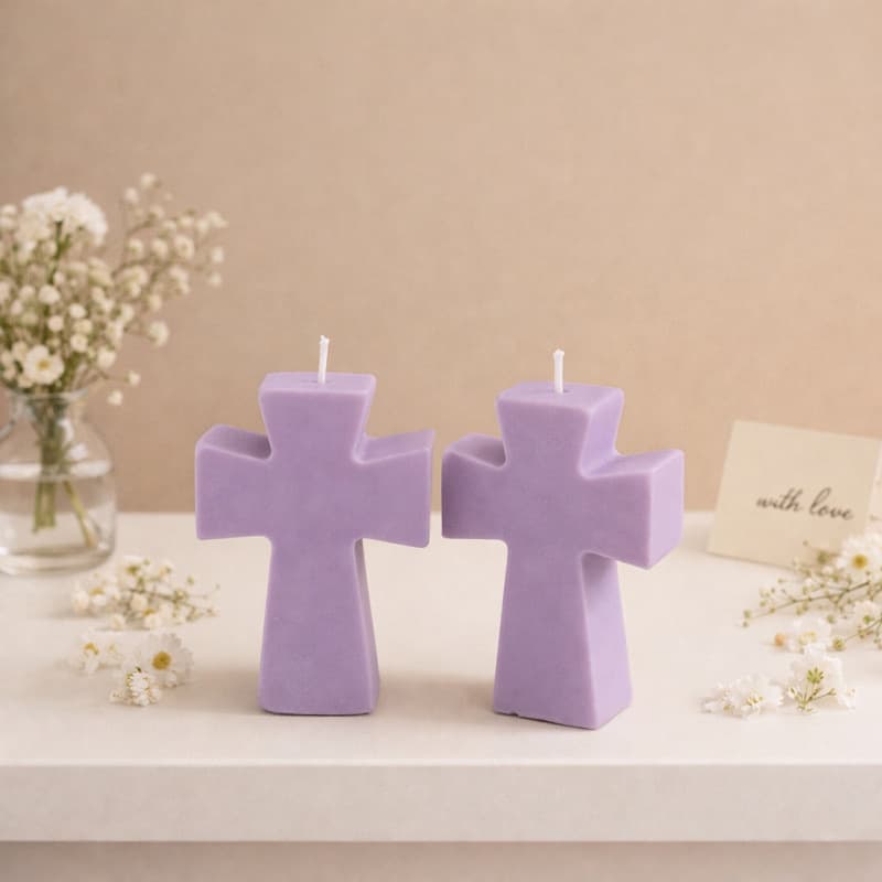 Sweet DIY Crystal Epoxy Mold Cross Pendant Silicone Mold Decoration for Plaster Candles