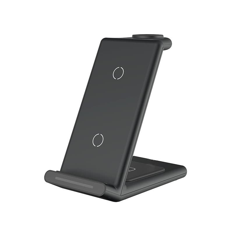 WS Cross-Border 3-in-1 Wireless Charger 15W Fast Charging Compatible with Apple Phone, Earbuds, and Watch Vertical Wireless Charger