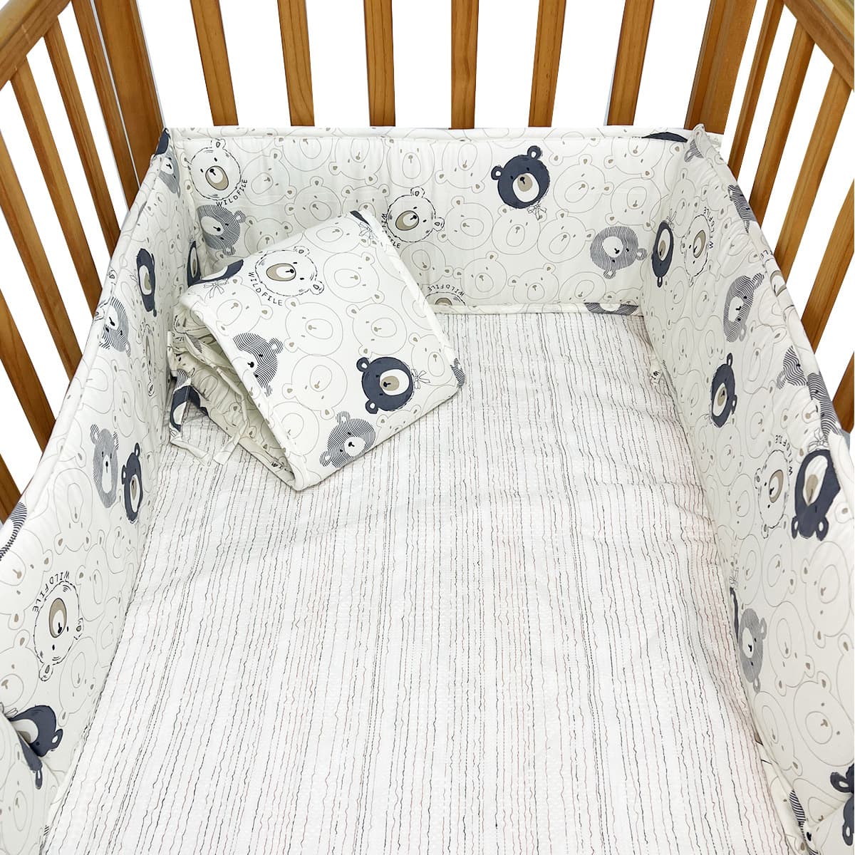 Cross-border baby crib bumper, soft padded baby bed railing, Amazon anti-collision barrier, children's interlocking bed barrier, thickened version