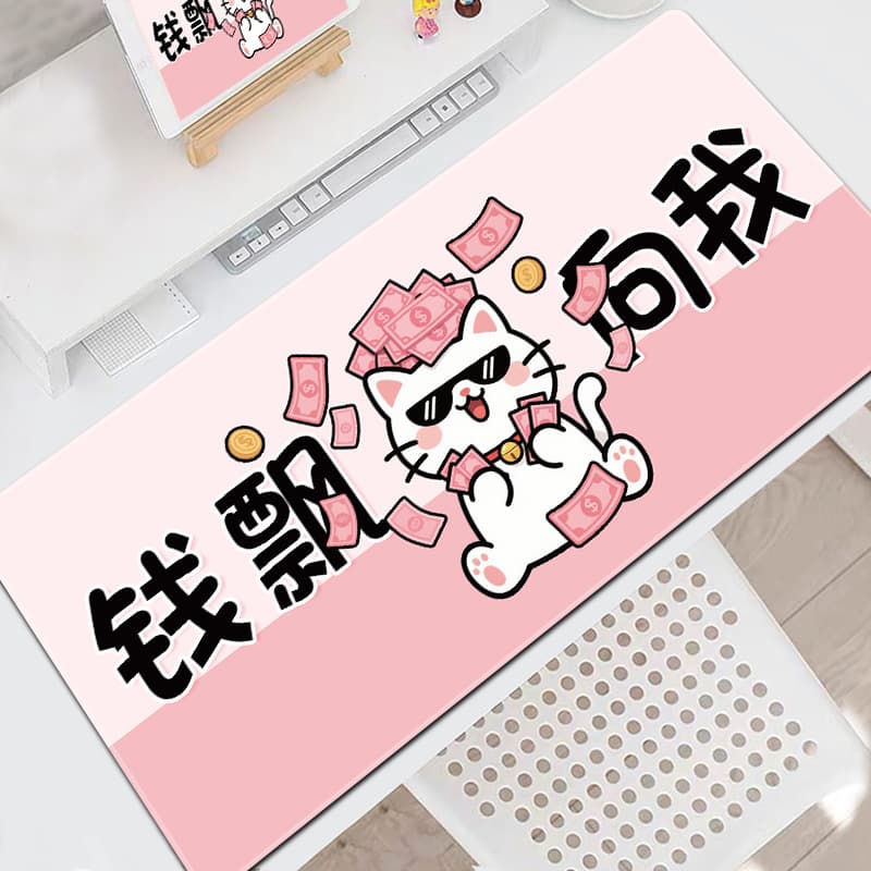 Cute Cartoon Text Extra Large Mouse Pad Computer Office Desktop Pad Keyboard Pad Fortune Men and Women Writing Desk Mat