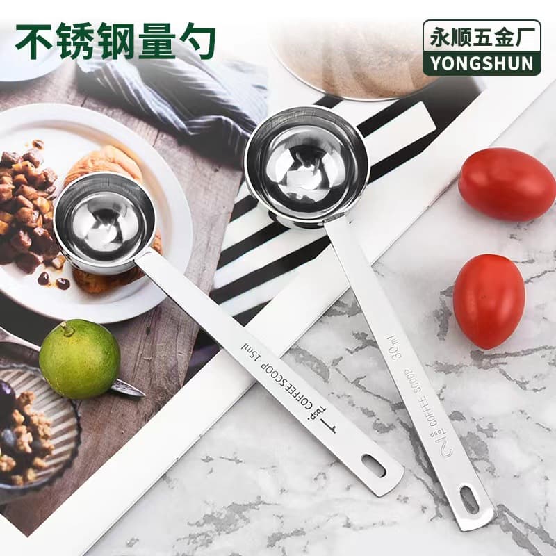 Stainless Steel Measuring Spoon Set 201 Graduated Coffee Seasoning Spoon Round Measuring Cup Baking Measuring Spoon Wholesale