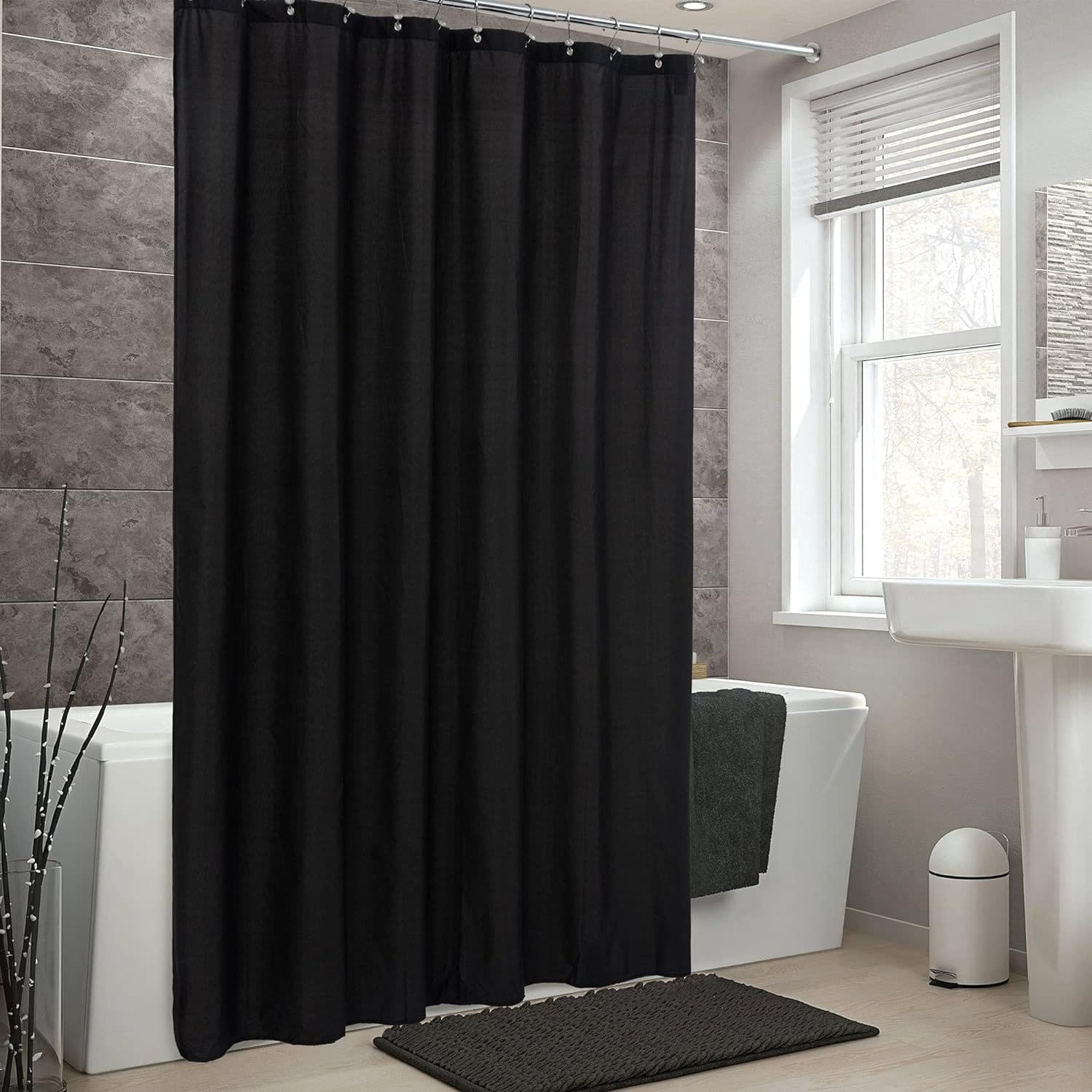 2025 New Cross-border Drop Shipping 1 Piece Waterproof Polyester Blend Shower Curtain Cross-border