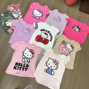 Hello Kitty Short Sleeve T-Shirt Girl Cartoon Top Assorted Kids T-Shirts Short Sleeve