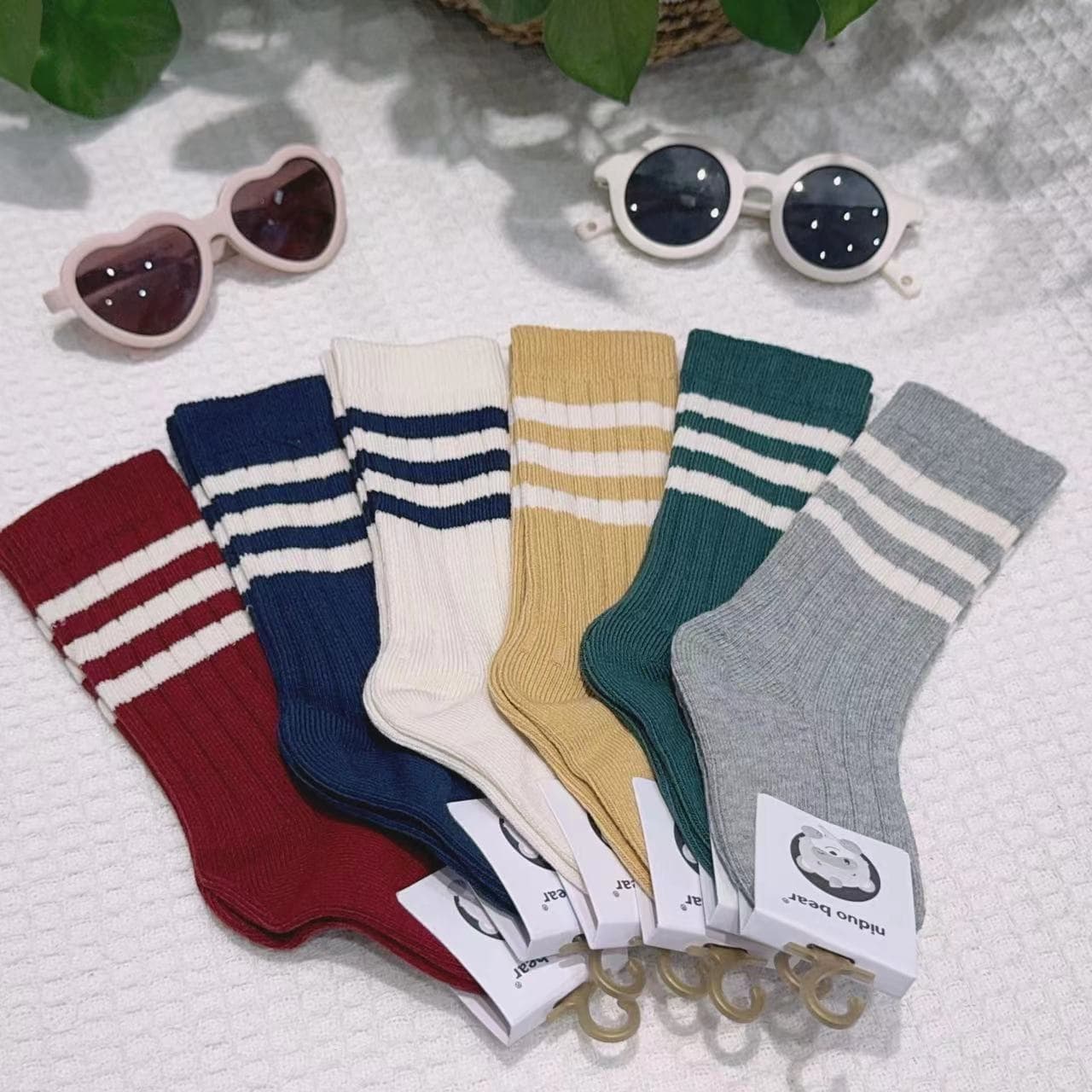 Nidoxiong 2025 Autumn Winter Double Needle Socks Nidoxiong Boys Girls Baby Socks Long Tube Non-Binding Leg School Style 12 Pairs Pack