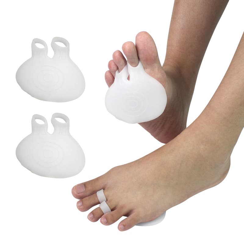 Silicone forefoot pads, SEBS anti-friction pads with two holes left and right, apple-shaped silicone forefoot pads, forefoot care pads