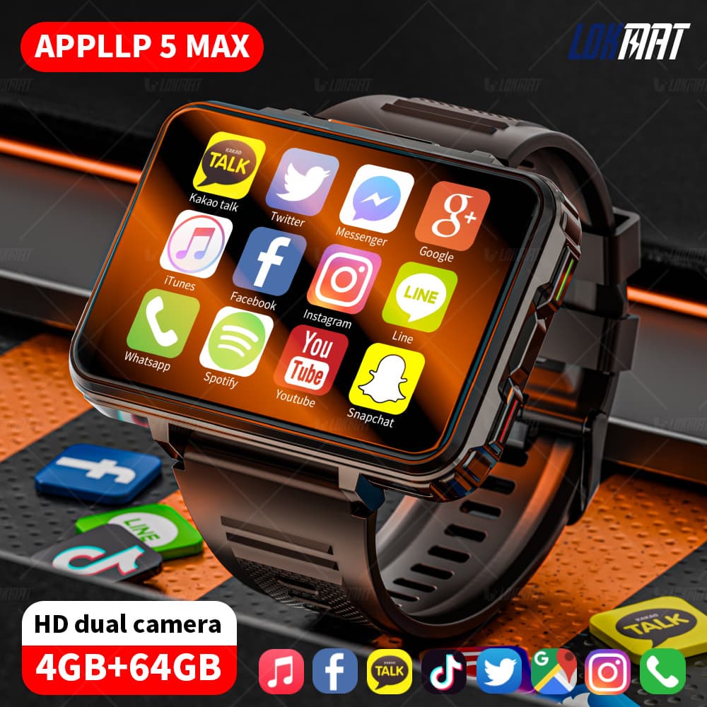 LOKMAT Export Version 128GB Large Memory Dual System Android 4G Smartwatch Download Apps