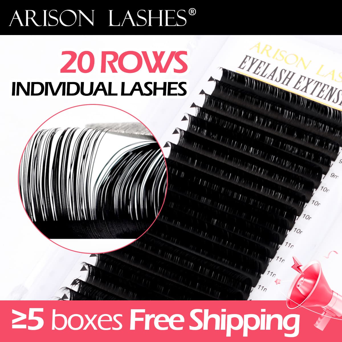 Grafted false eyelashes 20 rows of round hair single grafted eyelashes naturally lengthened single layer eyelashes factory cross-border