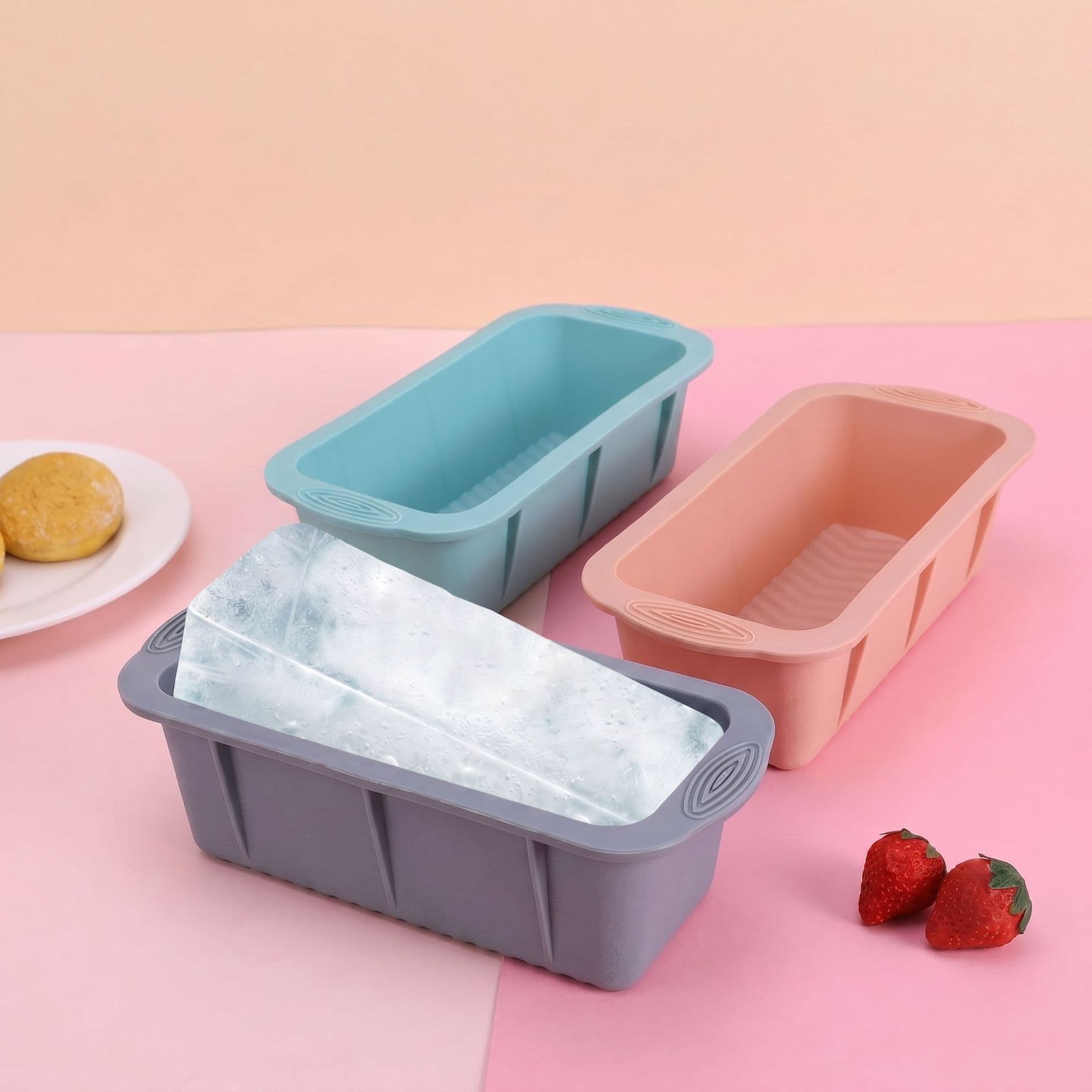 Amazon Large Capacity Ice Cube Tray Mold Rectangular Thickened Ice Making Mold Extra Large Ice Bath Ice Bucket Silicone Mold