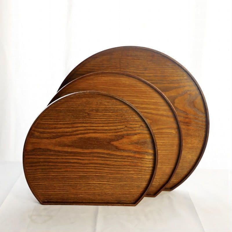 Wooden Tray Half-Moon Tea Tray Dining Tray Home Solid Wood Vintage Japanese Style Creative Plate Breakfast
