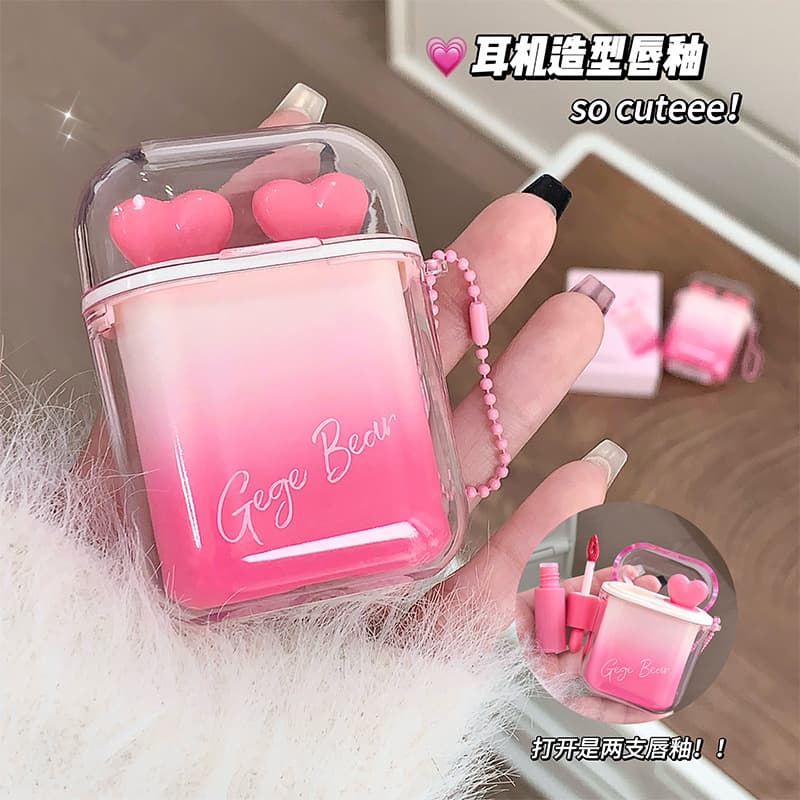 Gege bear's heart-warming watery velvet mist lip glaze combination velvet matte non-drying whitening cute lip mud lipstick