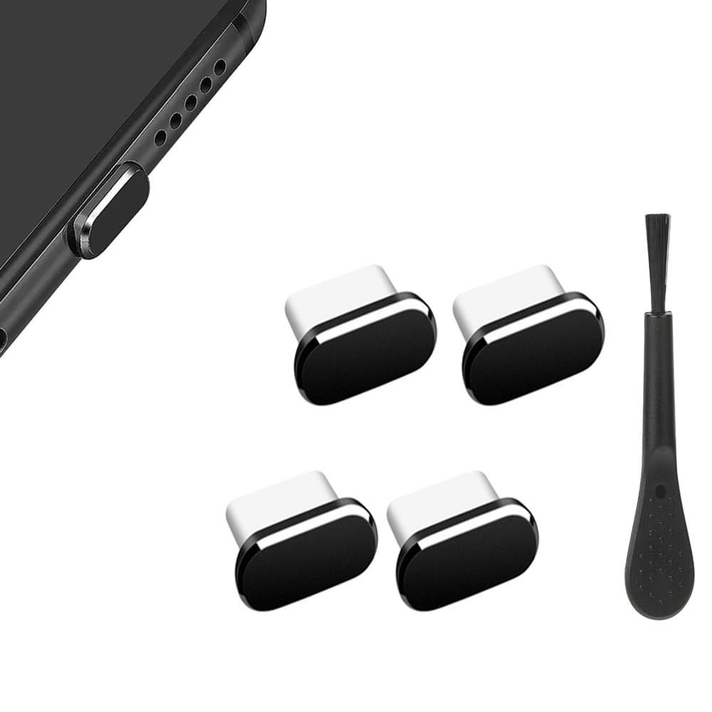 Five-in-one set for Huawei P40 Pro, Xiaomi 10 phone charging plug, Type-C metal dust plug