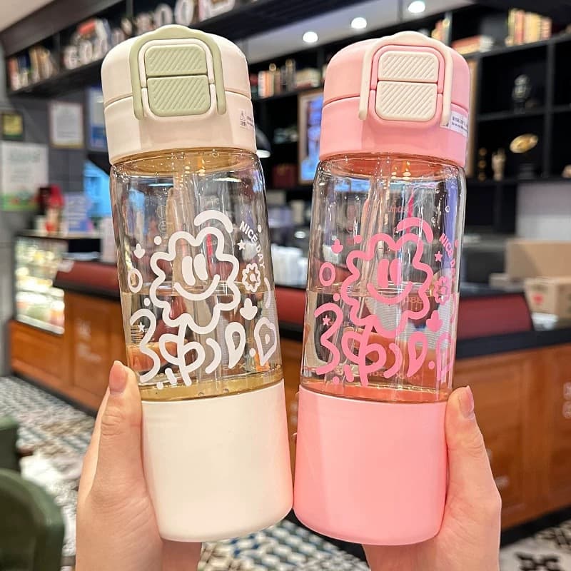 High Temperature Resistant PPSU Cool Dual-Drink Cup New Summer Straight Drink Straw Dual-Purpose Cup Outdoor Portable Large Capacity Water Bottle