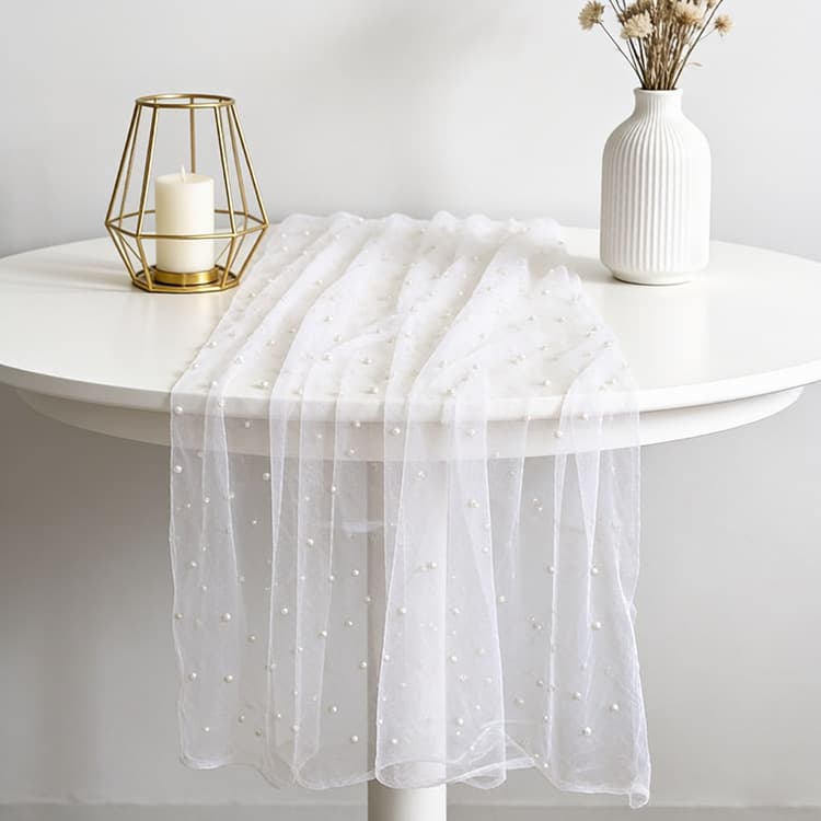 Cross-border fairy style pearl gauze background cloth cake dessert table photography photo props table flag gauze background cloth
