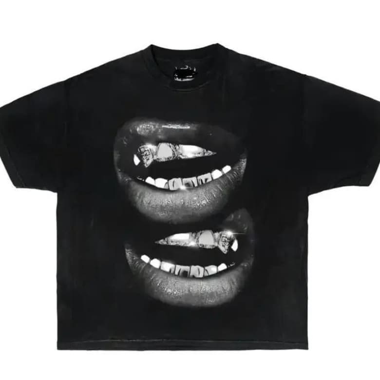 Cross-border EU Size Graphic Boxy Tee, Streetwear Shirt, Oversized Fit