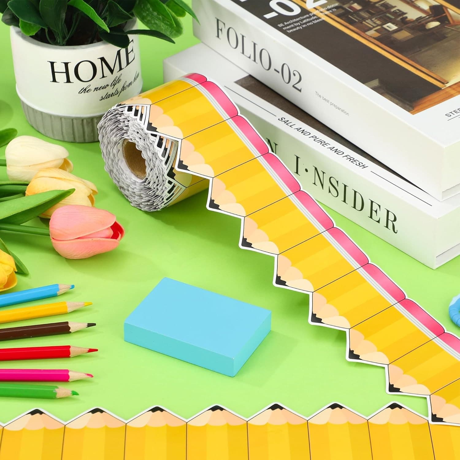 Back-to-School Pencil Candy Box Colorful Classroom Return Pencil Kids Paper Candy Box Popcorn Box