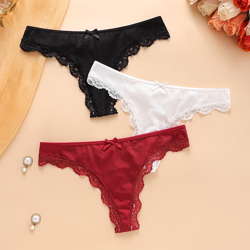 Cross-border Hot Selling in Europe and America Sexy Lace Thong Women's Back Cross Strap Breathable Low Waist Seamless Comfortable Women's Panties