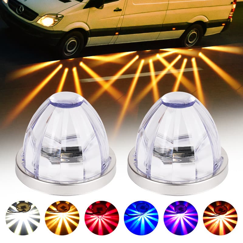 Cross-border Dual-Color Watermelon LED Truck Side Marker Light, Car Chassis Light, Constant On + Flashing Safety Indicator