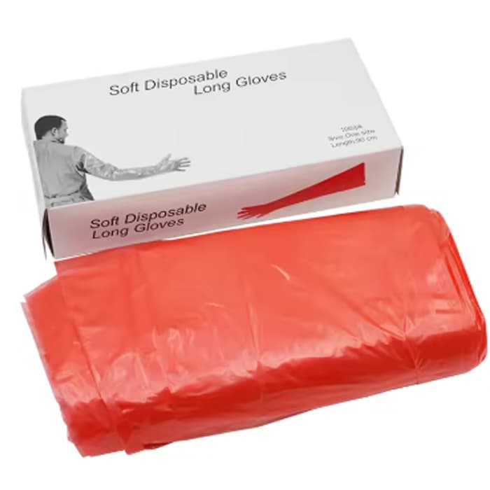 Foreign trade export 50 pieces 100 pieces veterinary insemination gloves one-size-fits-all disposable long-arm gloves for cattle 90cmE