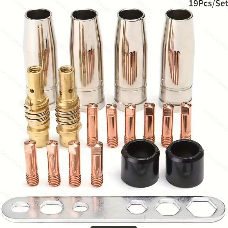 Cross-border MB15AK curved barrel black cap, 15AK gun barrel black cap, MIG gas shielded welding gun head accessories bakelite black cap 5-piece set