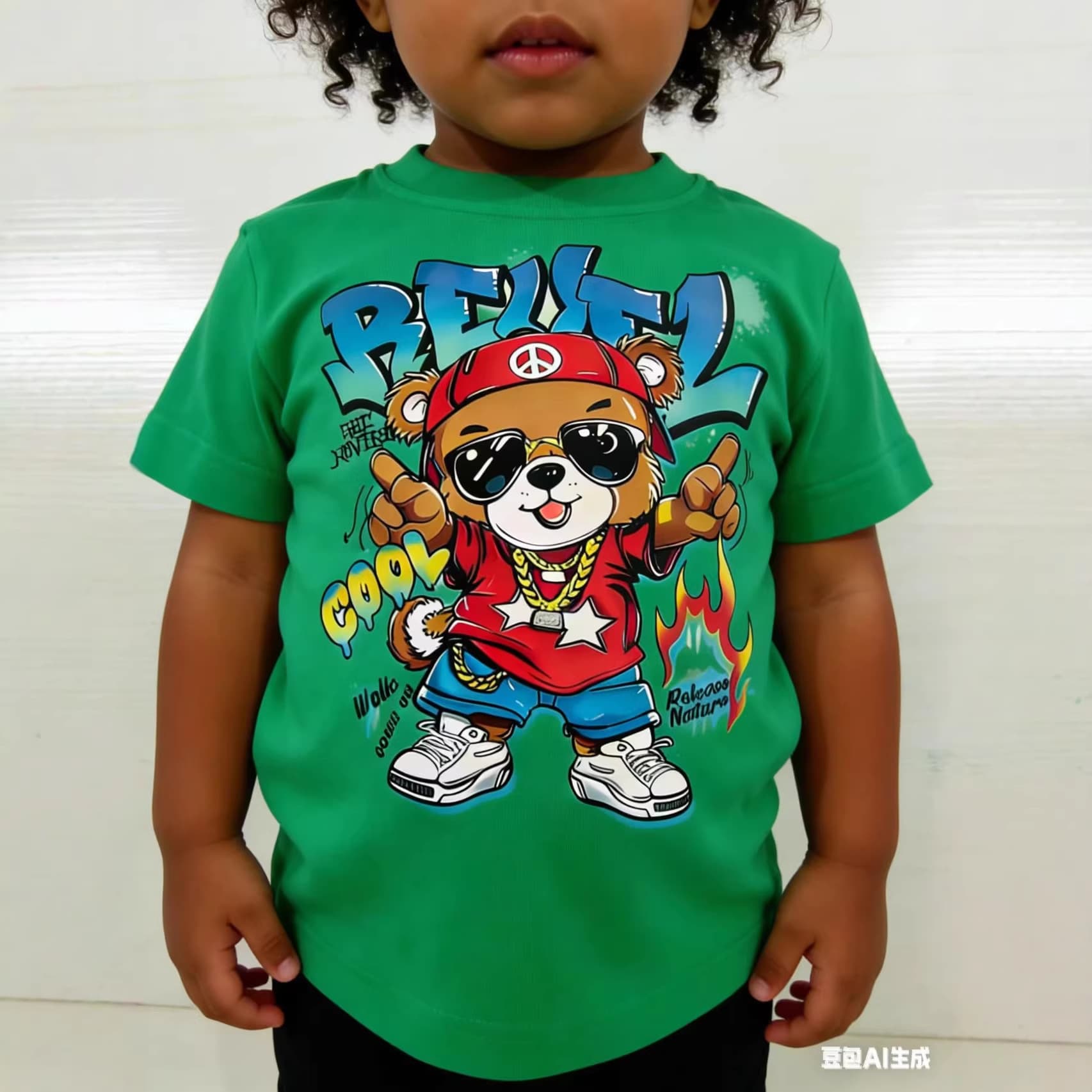 New Fashion Floral Print Pure Cotton Casual Short Sleeve Top for Kids, Unisex