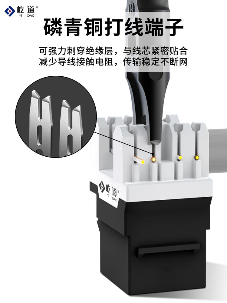 Cat5e/Cat6 Gigabit Network Information Punch-down Module, Unshielded Network Cable, RJ Socket Faceplate Connector
