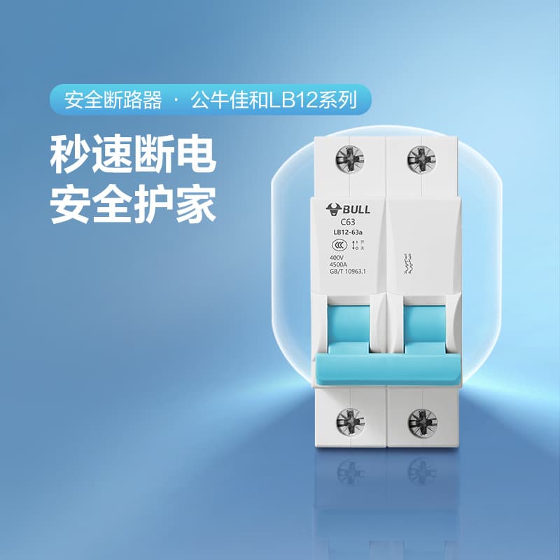 Bull's flagship air switch with residual current device (RCD) LB12 circuit breaker, narrow body RCD upgrade.