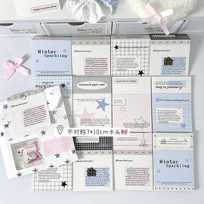 Instagram-style low-saturation minimalist asymmetrical card fronts, 7cm card packaging materials, original folded cardstock