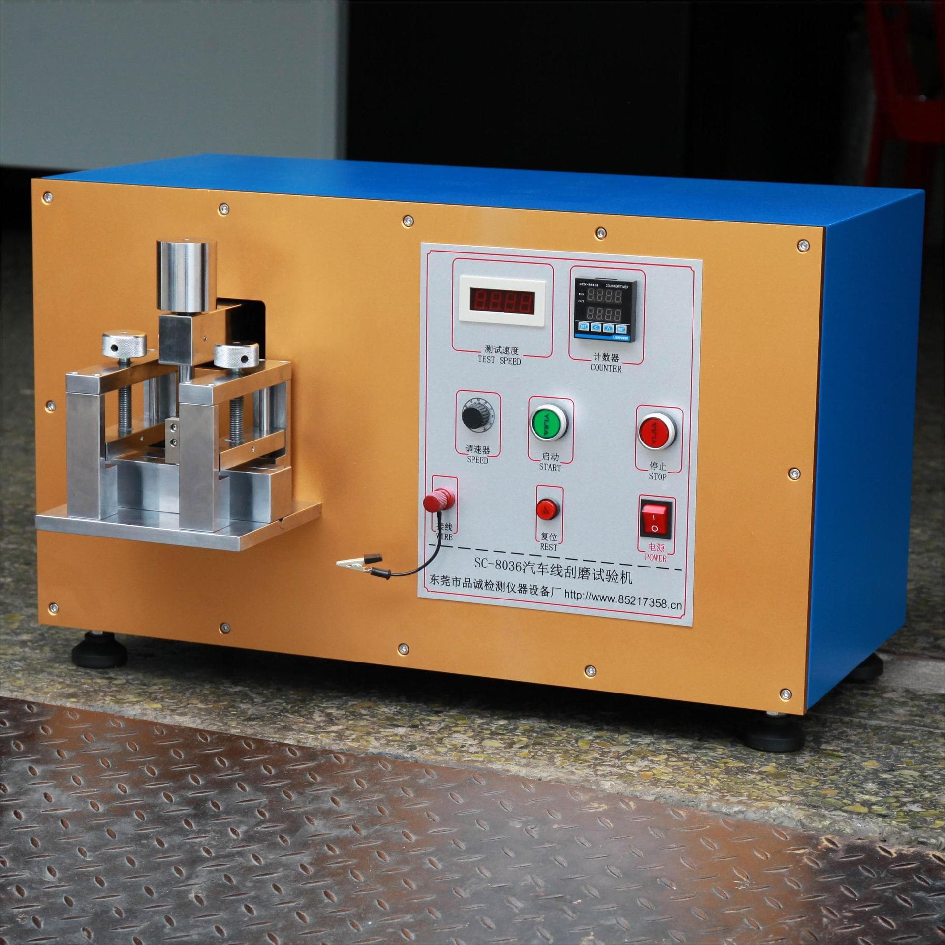 Low-voltage wire scratch and abrasion tester, automotive wire scratch and abrasion resistance tester SC-8036, conforms to VW 60306.