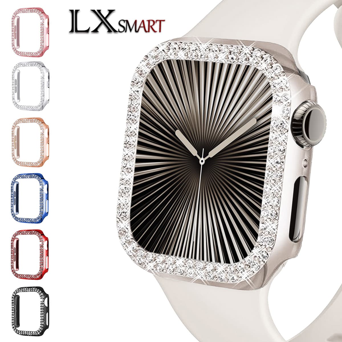Compatible with Apple 10 double-row crystal-embedded case, iWatch hollow/integrated diamond anti-fall protective cover, Ultra diamond shell.