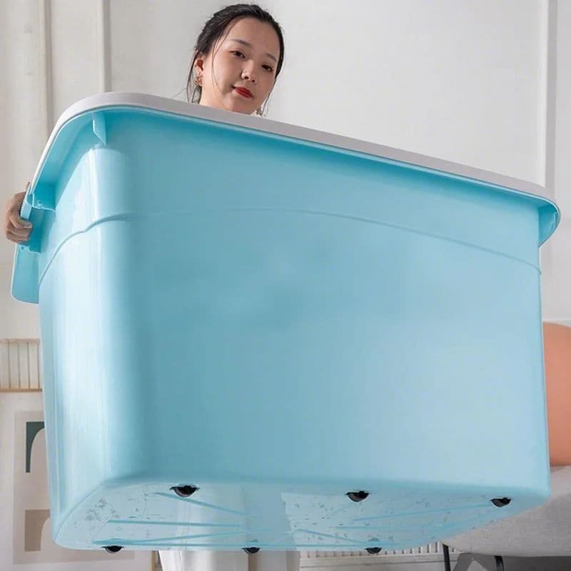Extra large storage box for clothes, quilts, books, and other items; thickened plastic; suitable for organizing car toys.