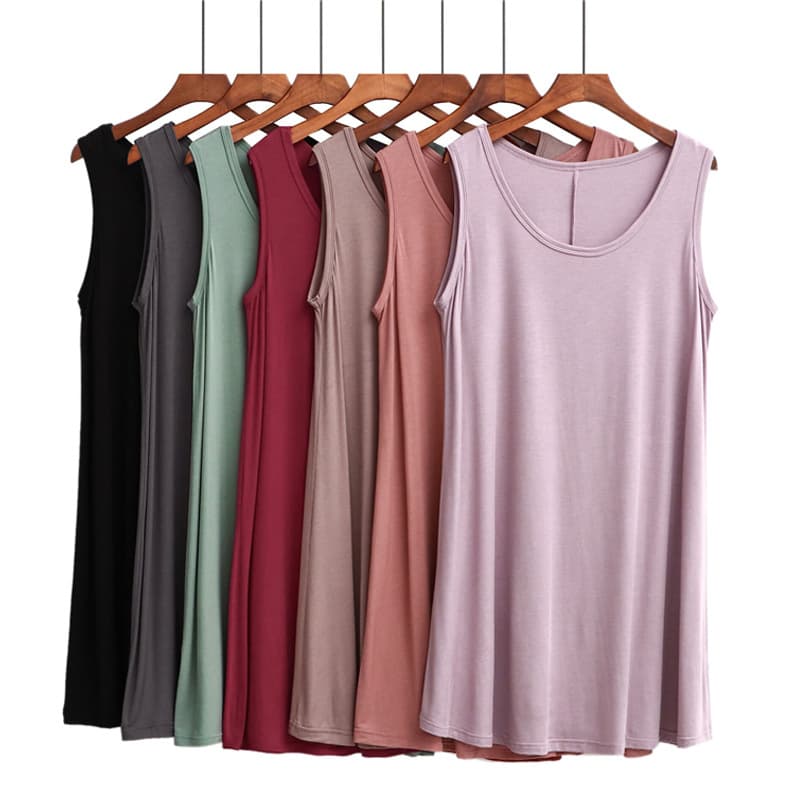 Plus Size Modal Vest Dress Summer Loose Sleepwear for Women 2021 New Plus Size Fat mm 200 Dress