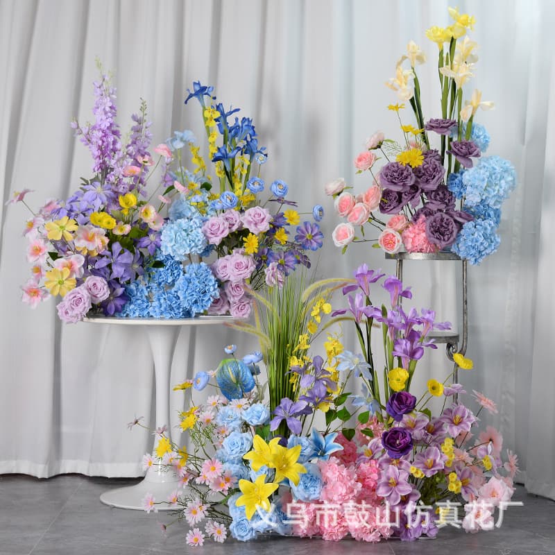 Monet Garden Style Artificial Flower Arrangement Scenery Decoration Internet Celebrity Monet Window Shop Fake Flower Layout Wholesale
