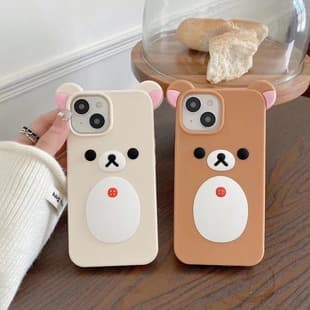 Cartoon 3D Relaxed Bear Phone Case for iPhone 14/13, Compatible with 11, Apple 17/16/15 PRO MAX, 12-Pack