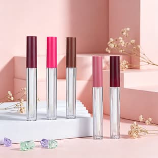 In Stock 1.5ml Clear Lip Gloss Tube Red Cap Lip Gloss Bottle Cosmetics Packaging Lipgloss Tube