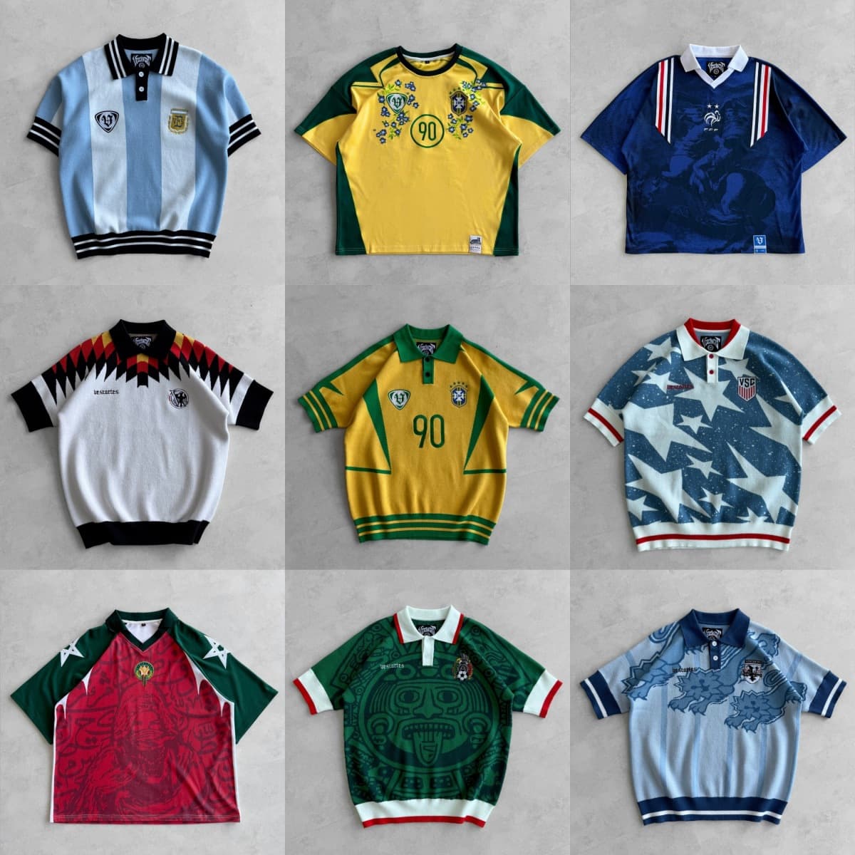Vescartes Joga Bonito Casual Knit Sweater Sports T-Shirt Brazil Jersey Football Shirt for Export