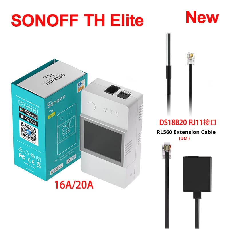 SONOFF THR316D Elite WiFi Smart Temperature and Humidity Switch Smart Home TH10/TH16 Updated Version