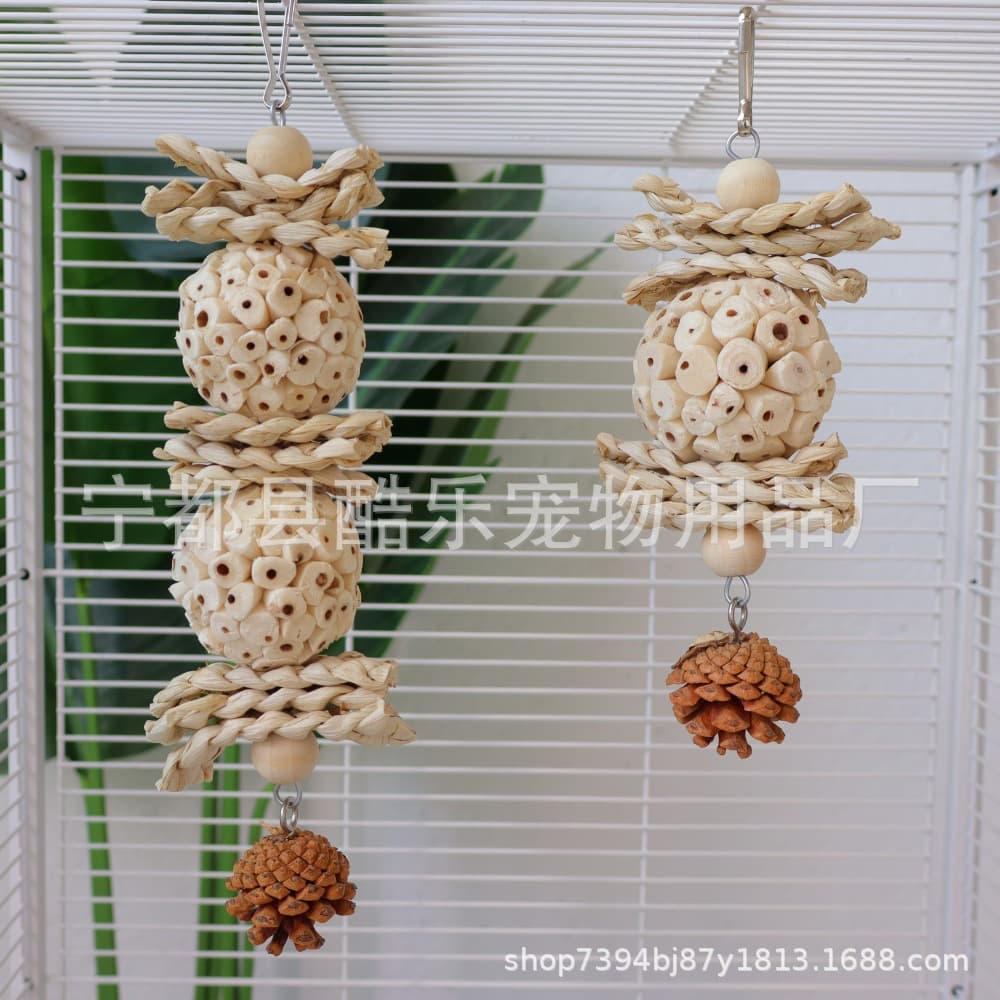 Parrot Toy Bird Toy Pith Ball Chewing Boredom Relief Grinding Accessory for Lovebirds, Cockatiels, Budgies Cage Decoration