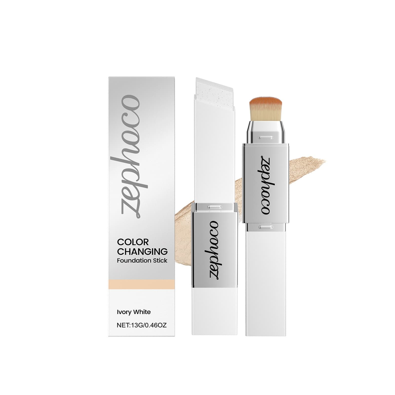 2-in-1 Color-Changing Foundation Stick Matte Clear Foundation Lightweight Makeup Cross-Border Hot Sale Color-Changing Foundation Stick