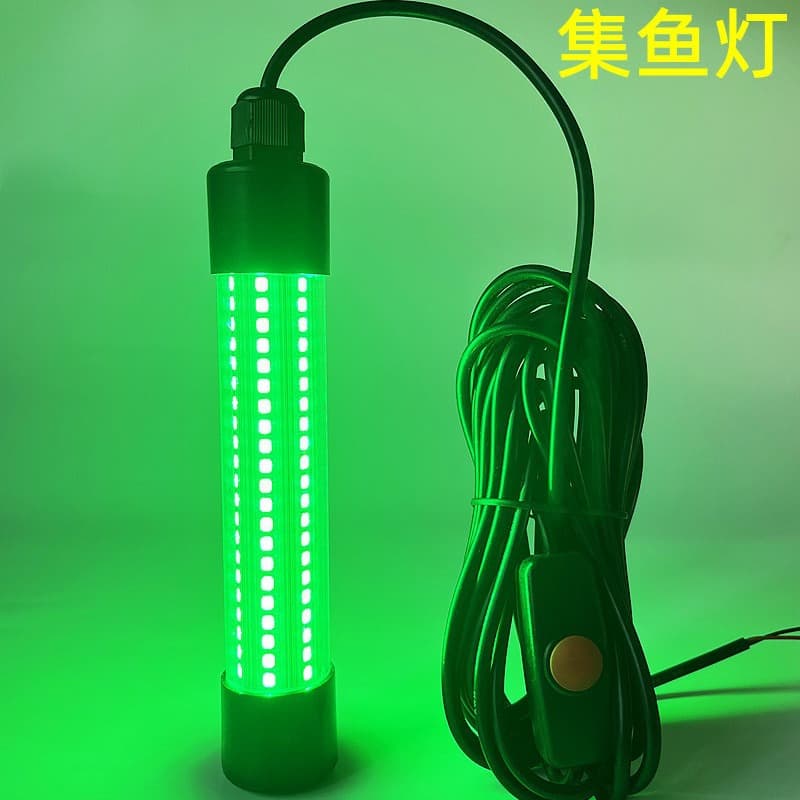 LED Fish Gathering Light Underwater Fish Attracting Light Insect and Microorganism Attracting Light 12V/24V Wide Voltage High-Brightness Waterproof 5m Cable